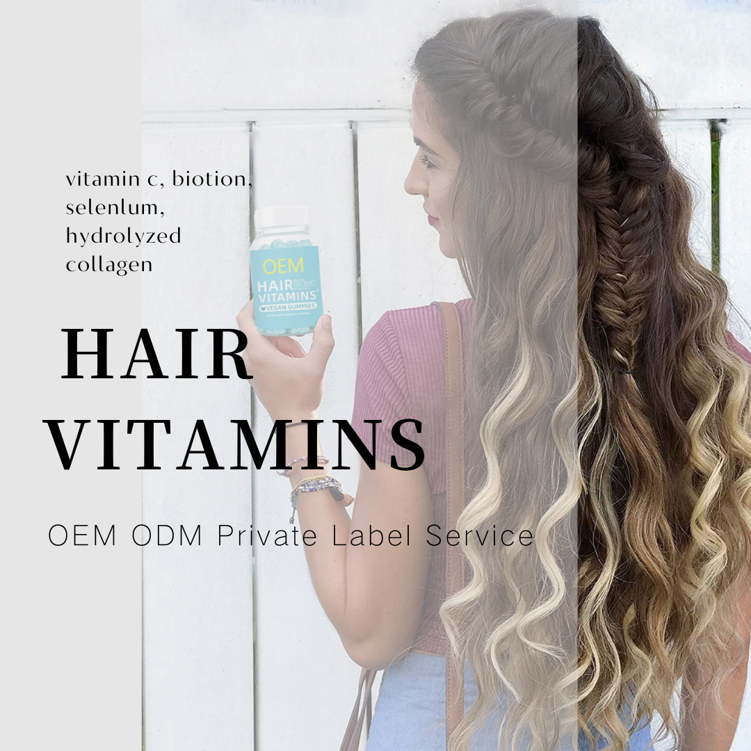 Private Label Organic Vitamins Biotin Gummy For Hair Nails Growth Vitamins Biotin Collagen Gummies Organic Full Spectrum Vitamin