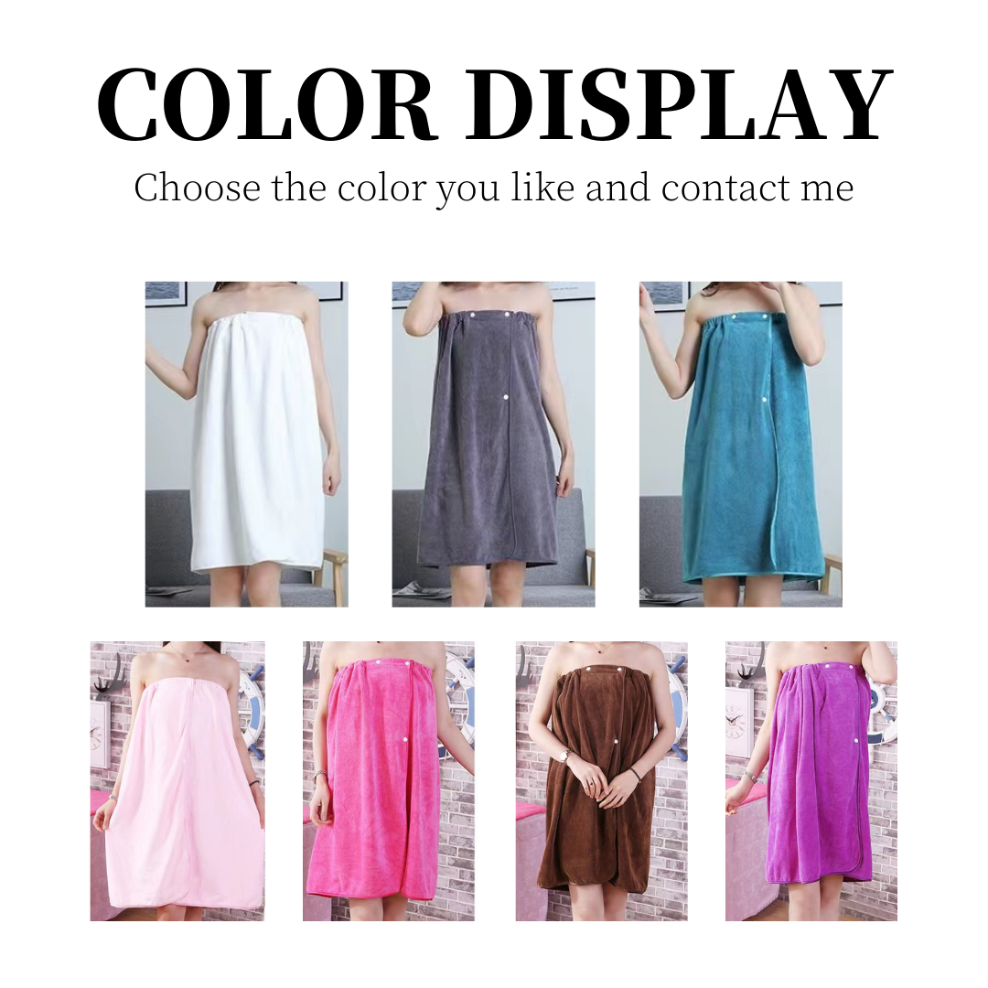 Wholesale Custom Women Lady Microfiber Bath Skirt Bathrobe Dress and Hair Wrap Towel 3 Pieces Bath Towel Set