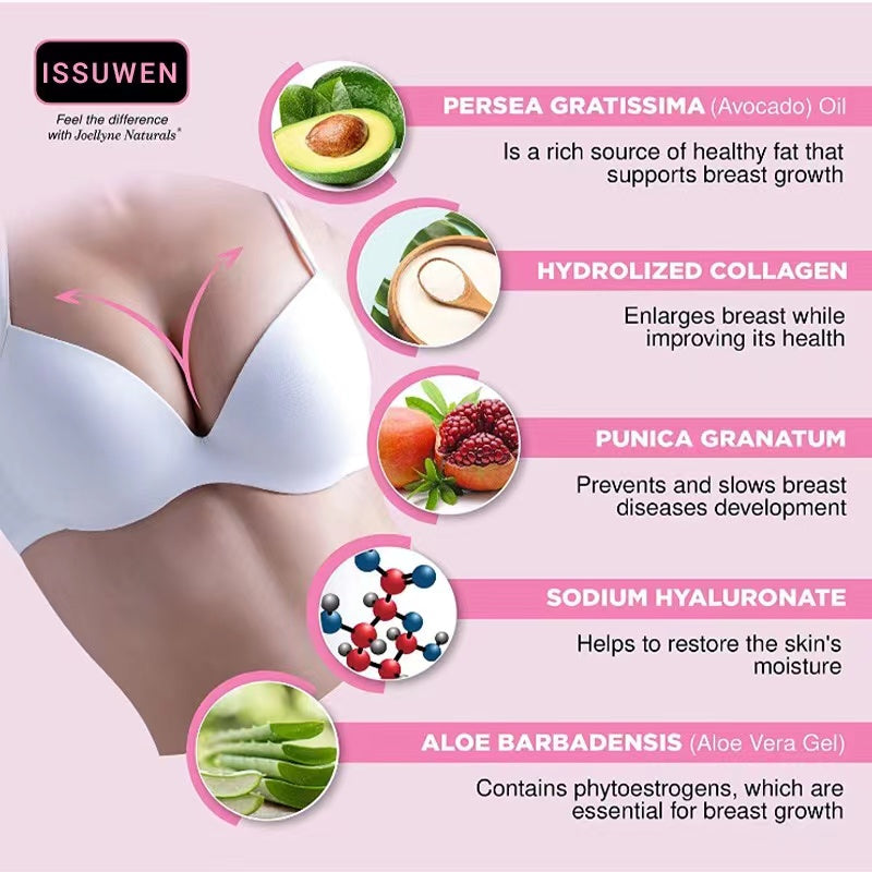 Organic Natural Herbal Breast Enlargement Cream Collagen Hyaluronic Acid Tightening Big Boobs Enhancer Massage Size Up Bust Care