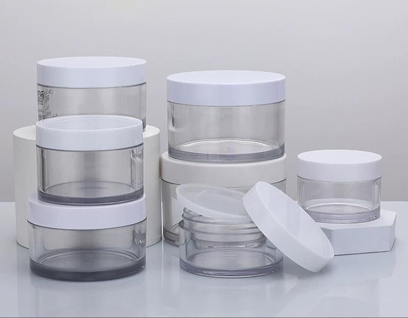 plastic storage cream container for body scrub container cosmetic jars